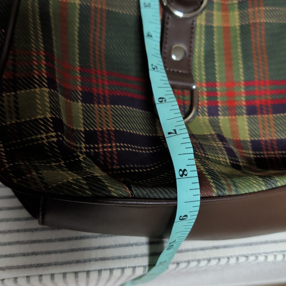Chaps Milano Plaid Crossbody Bag Medium‎ Green Red Excellent Tartan Preppy Purse - Picture 10 of 12